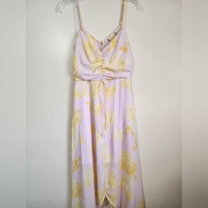 Floral Maxi Dress with Yellow Accents